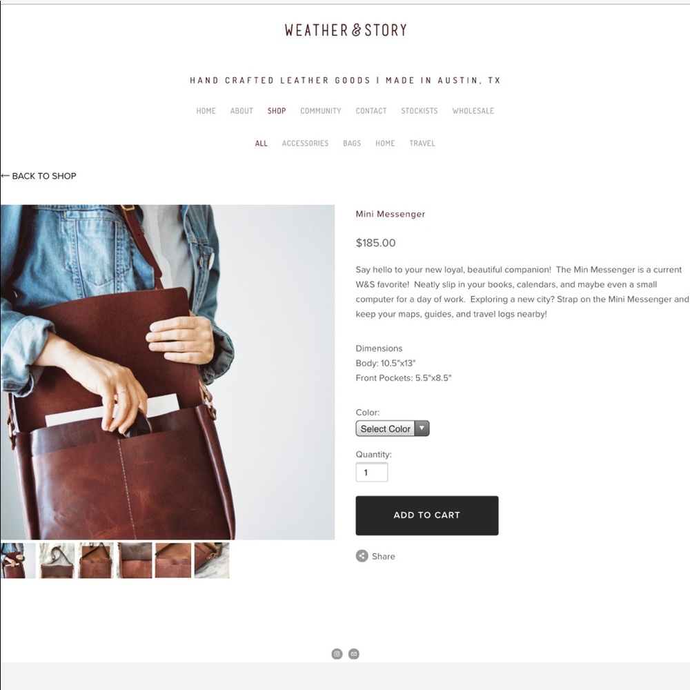 Weather & Story Leather Messenger Bag